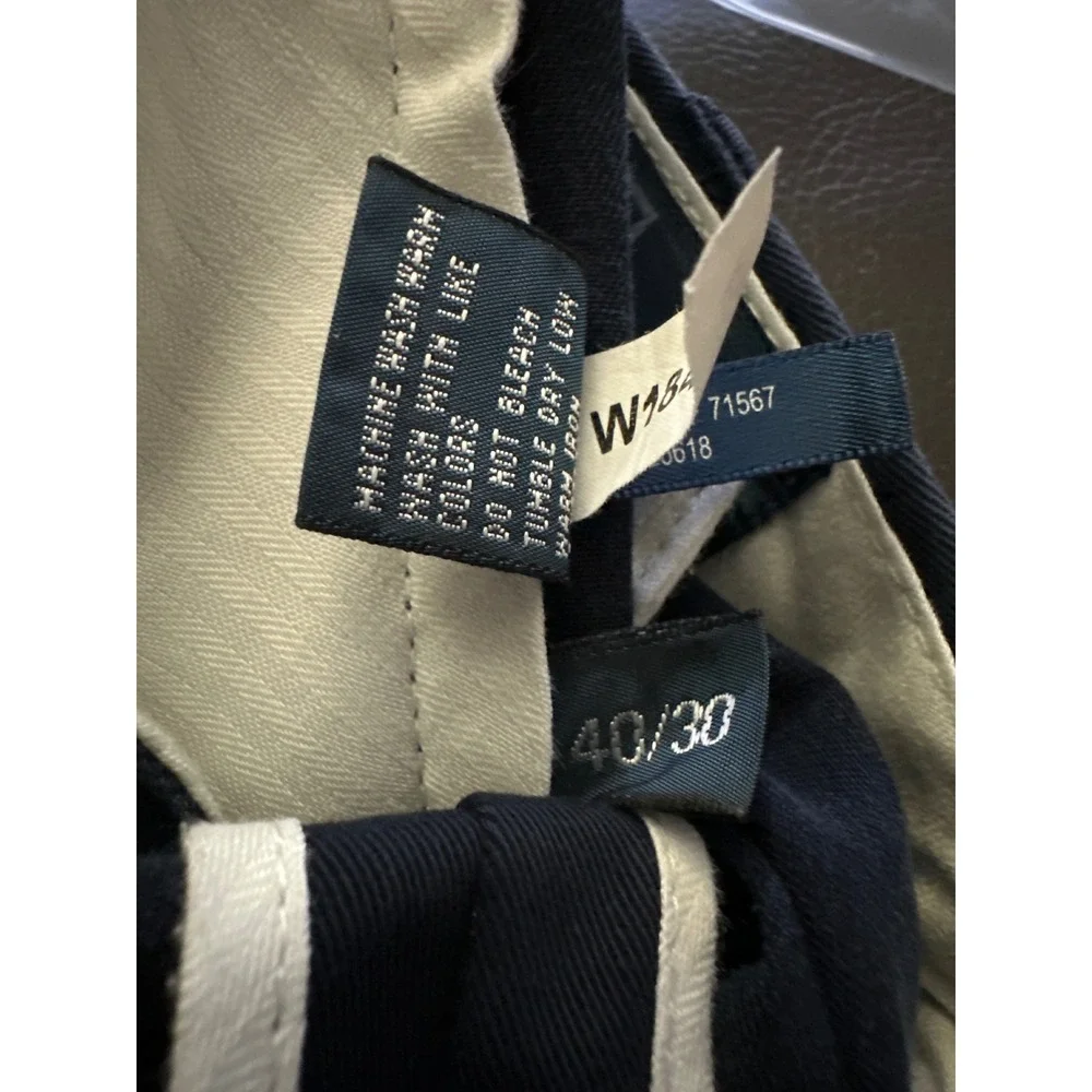 Vintage Polo Ralph Lauren Ethan‎ Pant Mens Navy Blue Cotton Pleated Preppy 40x30